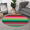 Colorful Mexican Serape Stripe Print Round Rug