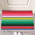 Colorful Mexican Serape Stripe Print Rubber Doormat