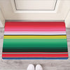 Colorful Mexican Serape Stripe Print Rubber Doormat