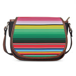 Colorful Mexican Serape Stripe Print Saddle Bag