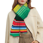 Colorful Mexican Serape Stripe Print Scarf