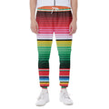 Colorful Mexican Serape Stripe Print Joggers