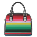 Colorful Mexican Serape Stripe Print Shoulder Handbag