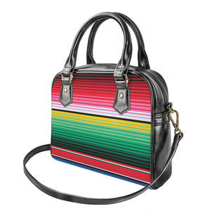 Colorful Mexican Serape Stripe Print Shoulder Handbag