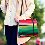 Colorful Mexican Serape Stripe Print Shoulder Strap Bible Bag