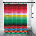 Colorful Mexican Serape Stripe Print Shower Curtain