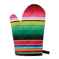 Colorful Mexican Serape Stripe Print Single Oven Mitt