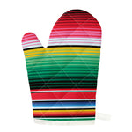 Colorful Mexican Serape Stripe Print Single Oven Mitt