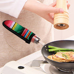 Colorful Mexican Serape Stripe Print Skillet Handle Cover