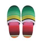 Colorful Mexican Serape Stripe Print Slippers