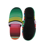 Colorful Mexican Serape Stripe Print Slippers