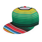 Colorful Mexican Serape Stripe Print Snapback Cap