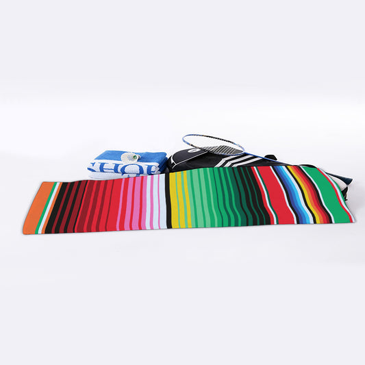 Colorful Mexican Serape Stripe Print Sports Towel