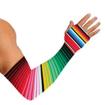 Colorful Mexican Serape Stripe Print Sun Protection Arm Sleeves