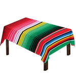 Colorful Mexican Serape Stripe Print Tablecloth