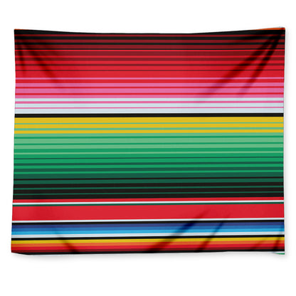 Colorful Mexican Serape Stripe Print Tapestry