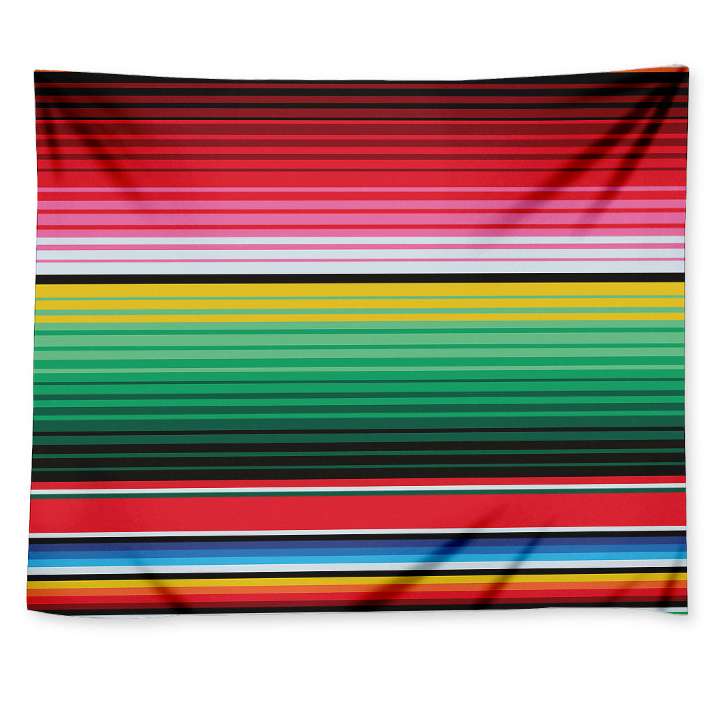 Colorful Mexican Serape Stripe Print Tapestry