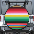 Colorful Mexican Serape Stripe Print Tire Cover