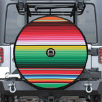 Colorful Mexican Serape Stripe Print Tire Cover With Camera Hole