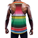 Colorful Mexican Serape Stripe Print Training Tank Top