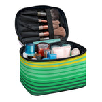 Colorful Mexican Serape Stripe Print Travel Makeup Bag