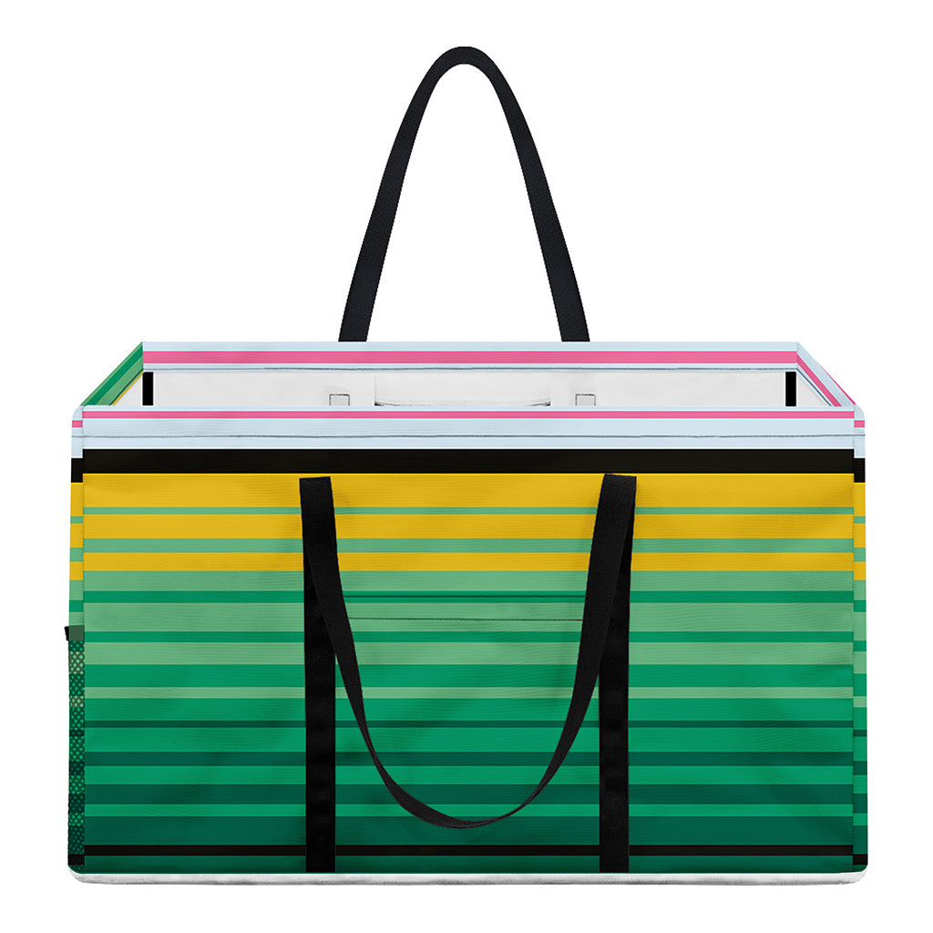 Colorful Mexican Serape Stripe Print Utility Tote Bag