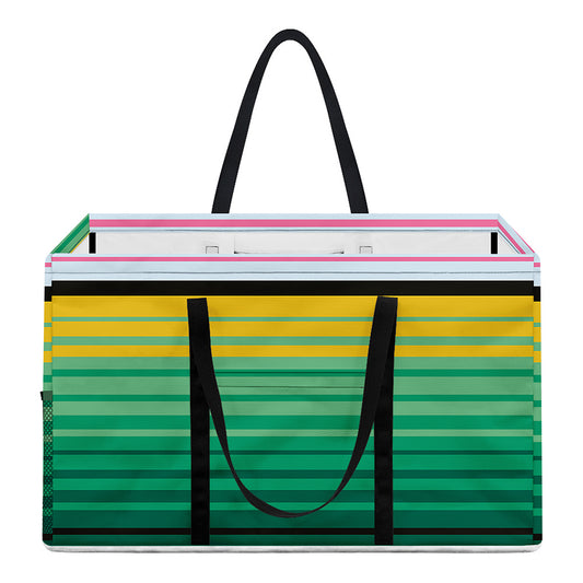 Colorful Mexican Serape Stripe Print Utility Tote Bag