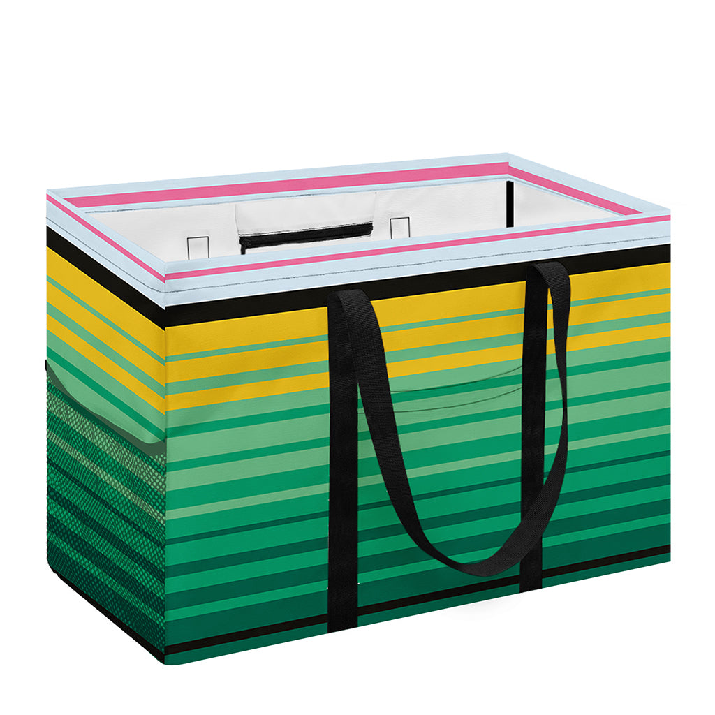 Colorful Mexican Serape Stripe Print Utility Tote Bag