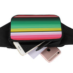 Colorful Mexican Serape Stripe Print Waist Bag