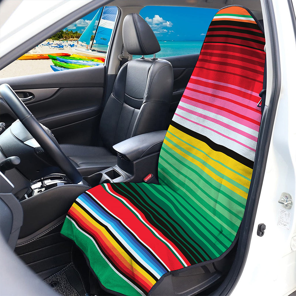 Colorful Mexican Serape Stripe Print Waterproof Car Seat Cover