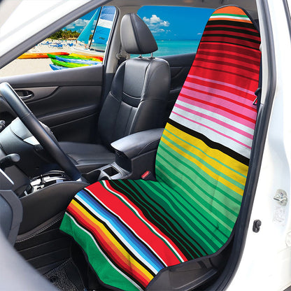 Colorful Mexican Serape Stripe Print Waterproof Car Seat Cover