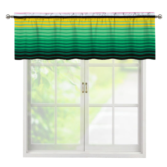 Colorful Mexican Serape Stripe Print Window Valance