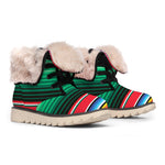 Colorful Mexican Serape Stripe Print Winter Boots