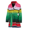 Colorful Mexican Serape Stripe Print Women's Bathrobe