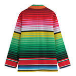 Colorful Mexican Serape Stripe Print Women's Blazer