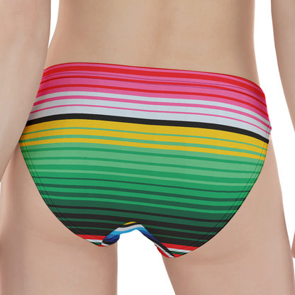 Colorful Mexican Serape Stripe Print Women's Panties