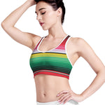 Colorful Mexican Serape Stripe Print Women's Sports Bra