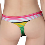 Colorful Mexican Serape Stripe Print Women's Thong