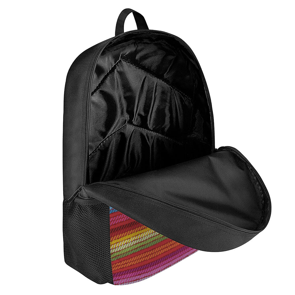 Colorful Mexican Woven Pattern Print 17 Inch Backpack