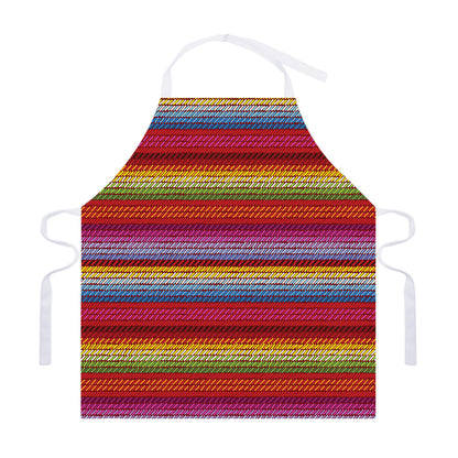 Colorful Mexican Woven Pattern Print Adjustable Apron