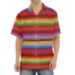 Colorful Mexican Woven Pattern Print Aloha Shirt