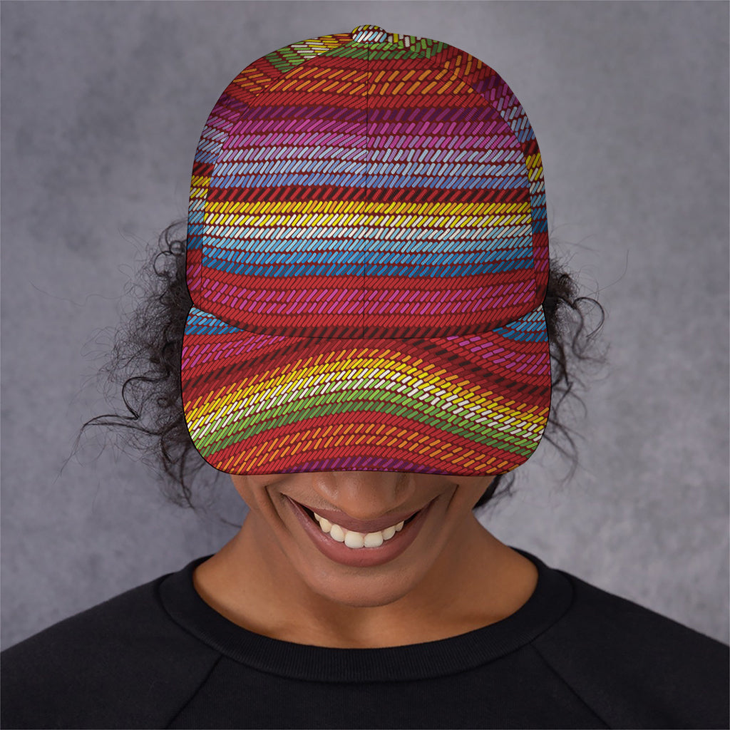 Colorful Mexican Woven Pattern Print Baseball Cap