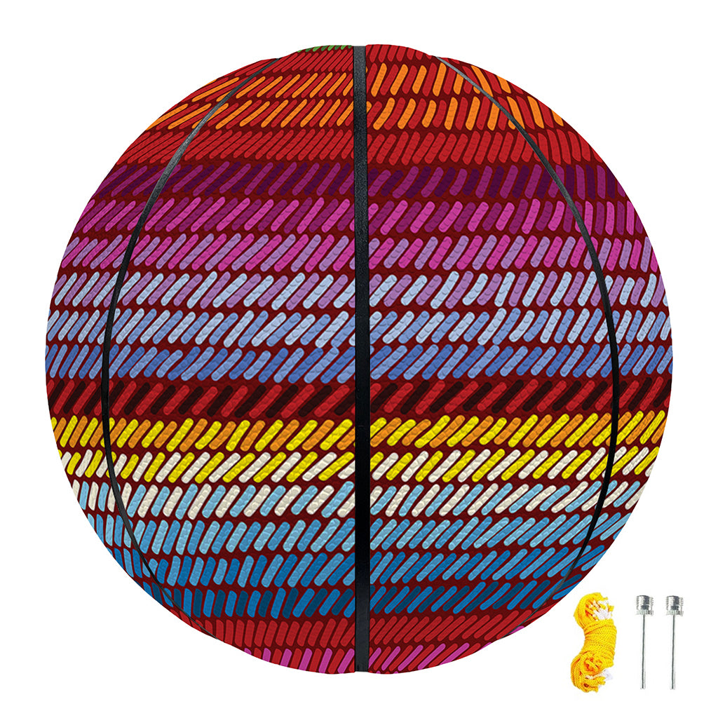 Colorful Mexican Woven Pattern Print Basketball