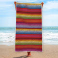 Colorful Mexican Woven Pattern Print Beach Towel