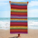 Colorful Mexican Woven Pattern Print Beach Towel