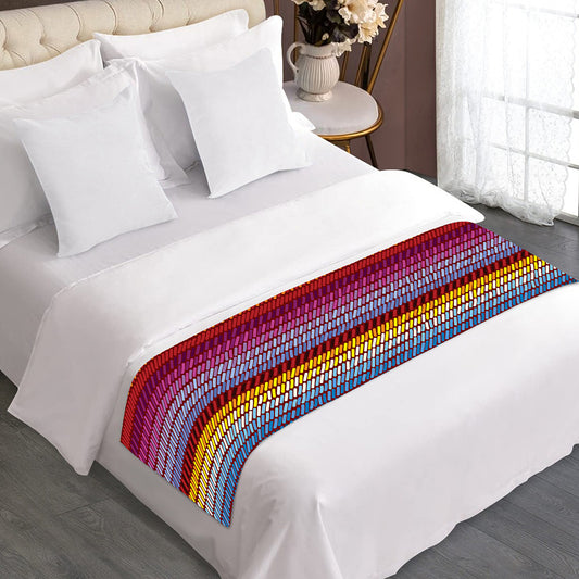 Colorful Mexican Woven Pattern Print Bed Runner