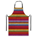 Colorful Mexican Woven Pattern Print Bib Apron With Pocket