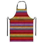 Colorful Mexican Woven Pattern Print Bib Apron With Pocket