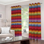 Colorful Mexican Woven Pattern Print Blackout Grommet Curtains
