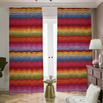 Colorful Mexican Woven Pattern Print Blackout Pencil Pleat Curtains